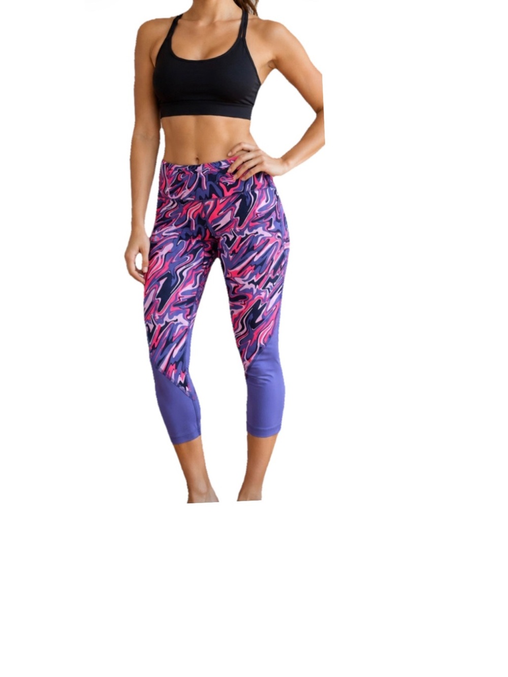 Under Armour Compression Capri Leggings Size Large Workout Activewear Gym